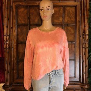For The Republic Rose Pink French Terry Tie Dye Top
